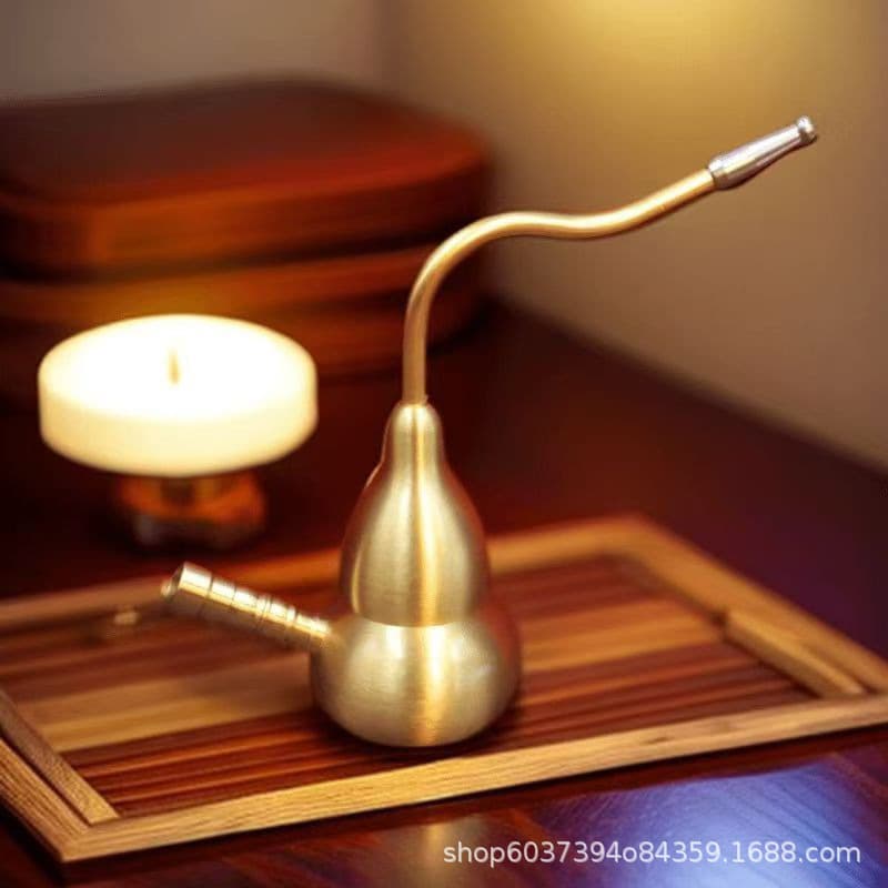 Brass Gourd Hookah Pipe Dual-Use with Filter, Men's Metal Smoking Set, Hookah Bowl Mouthpiece