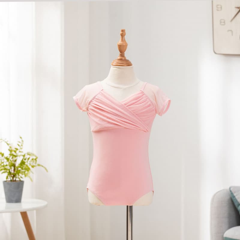 Children's summer short-sleeved practice clothes, dance clothes, summer ballet dance clothes, Chinese dance figure gymnastics clothes for girls