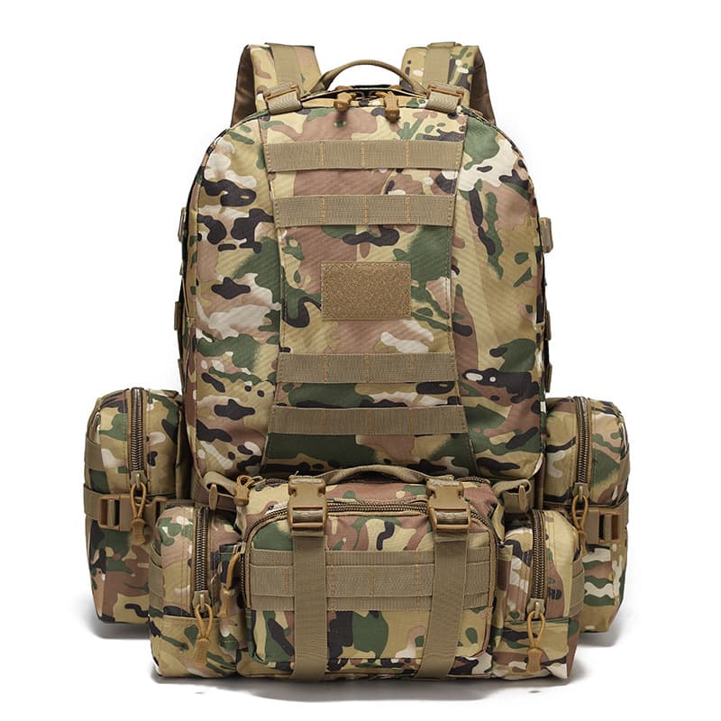 Color-matched buckle tactical large-capacity backpack camping Oxford cloth outdoor military camouflage hiking combination backpack wholesale