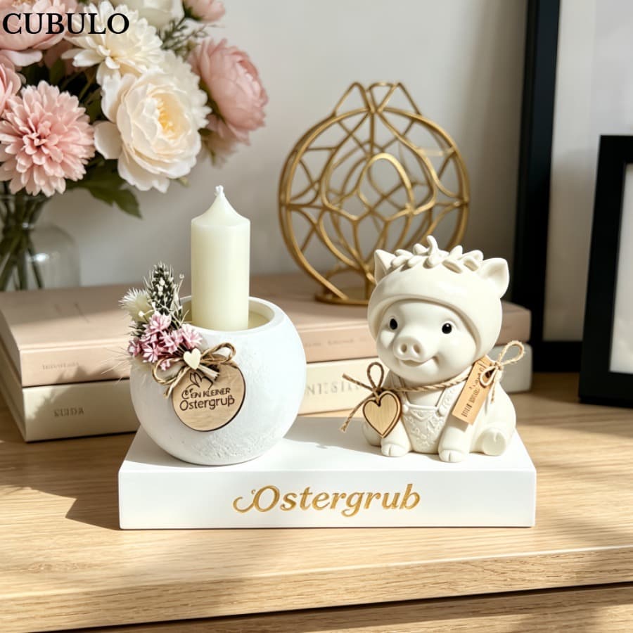 Piggy Ball Candle Holder Silicone Mold Aromatherapy Candle Plaster DIY Storage Ornament Mold