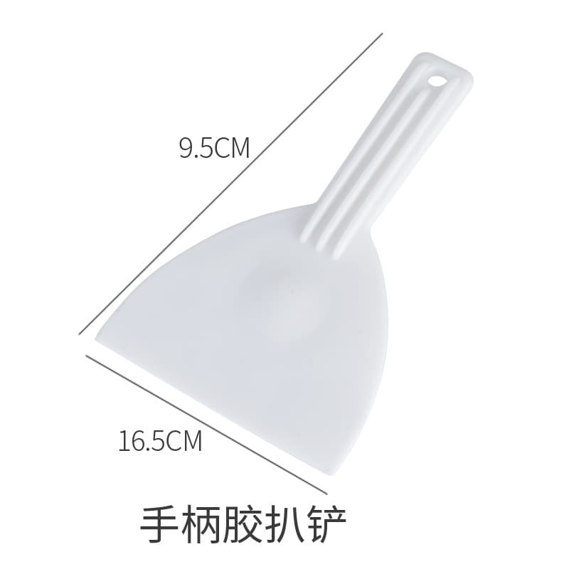 Plastic Rubber Squeegee - Triangular Notched Squeegee with Handle, Rubber Scraper, Semi-Circular Rubber Squeegee