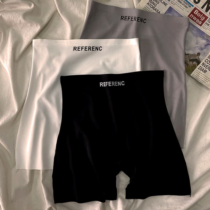 Pure Color Safety Pants Ice Silk Women's Underwear Pure Cotton Crotch Seamless High Waist Flat Angle Anti-Light Bottom Pants