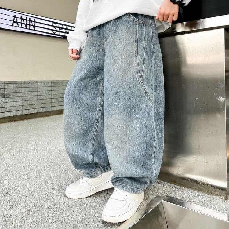 Children's clothing boys' spring pants 2026 new medium and large children's spring and autumn boys' straight jeans spring trousers