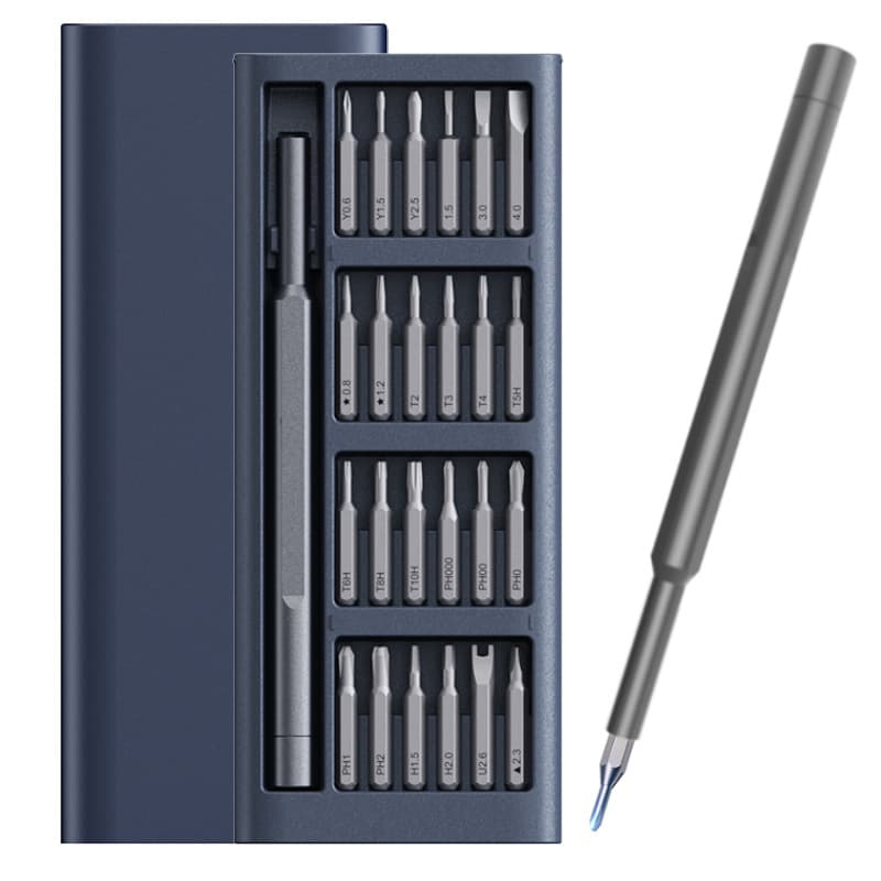 Cross-border Hot Selling 25-in-1 Screwdriver Set Aluminum Case Magnetic Precision Bits Phone Computer Disassembly Repair Tool