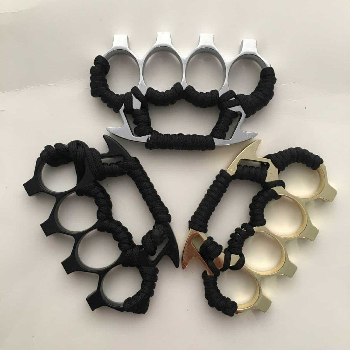Commando Suicide Squad Fiberglass Zinc Alloy Knuckle Duster Four-Finger Self-Defense Weapon Hand Support Knuckle Duster