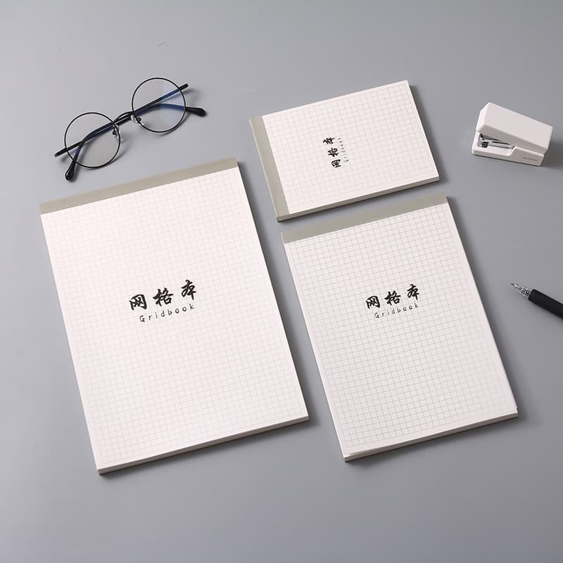 Factory cross-border grid homework notebook, flip-up and thickened, multiple sizes, courseware notebooks for secondary school students