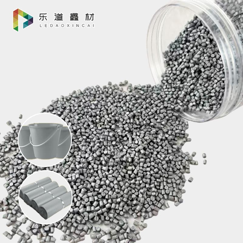 Masterbatch Color Powder, Silver, Gray, Silver-Gray PE PP Masterbatch for Blow Molding, Injection Molding, Blown Film, Special Plastic Bottles