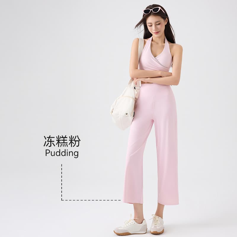 Sun Protection Yoga Straight Leg Pants Summer Sports Fitness Nude Feel Yoga Pants for Women Slim Loose Capri Quick Dry Draping