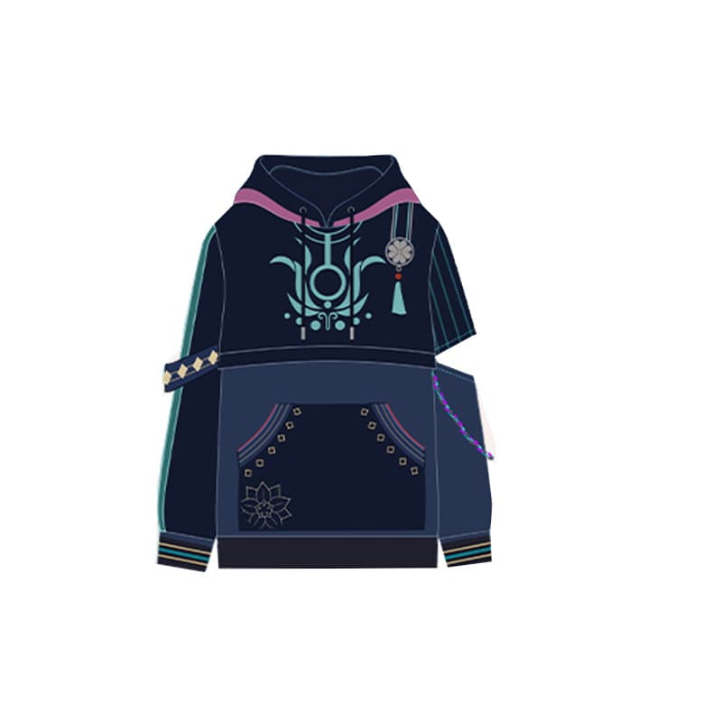 Genshin Impact cosplay outfit, Tina Li hoodie, Linni jacket, Navelite Seno merchandise, hooded sweatshirt, unisex, cross-border e-commerce.