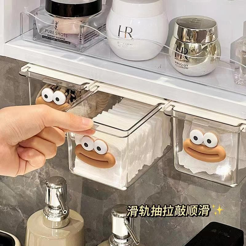 Bathroom mirror cabinet storage box cosmetic shelf storage rack pull-out concealed wall-mounted bathroom organizer rack without drilling