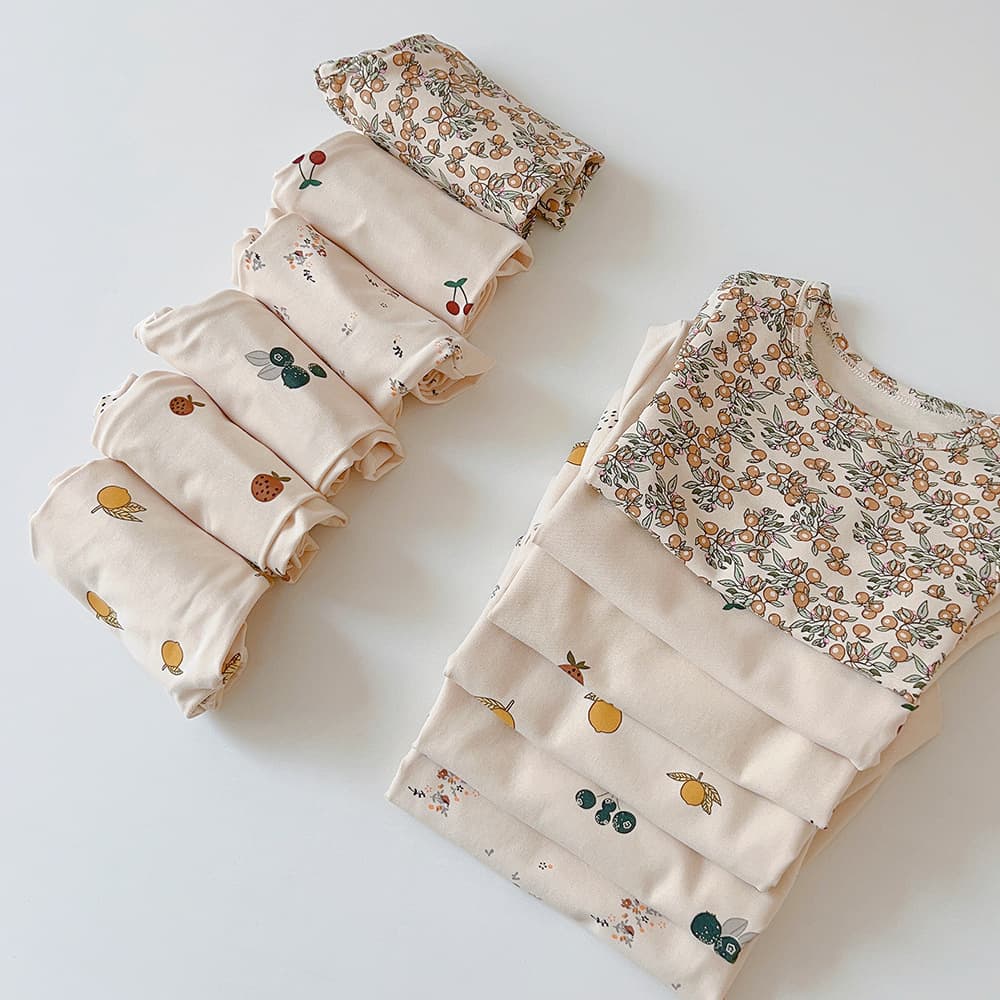 Custom-Made Children's Clothing Danish Kids Loungewear Set Girls Pajamas Pure Cotton Children's Thermal Underwear Two-Piece Set