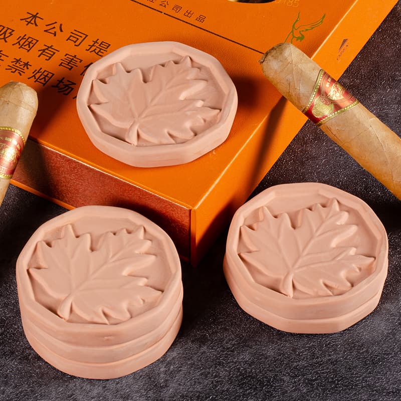 Red Clay Factory Terracotta Brown Sugar Preserver Softener Sheet Maple Leaf Cigar Tobacco Moisturizer for Cross-border Amazon
