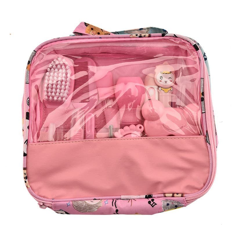 Baby Care Cloth Bag Set 13-Piece Nail Clipper Nasal Aspirator Baby Daily Cleaning Care Kit Portable