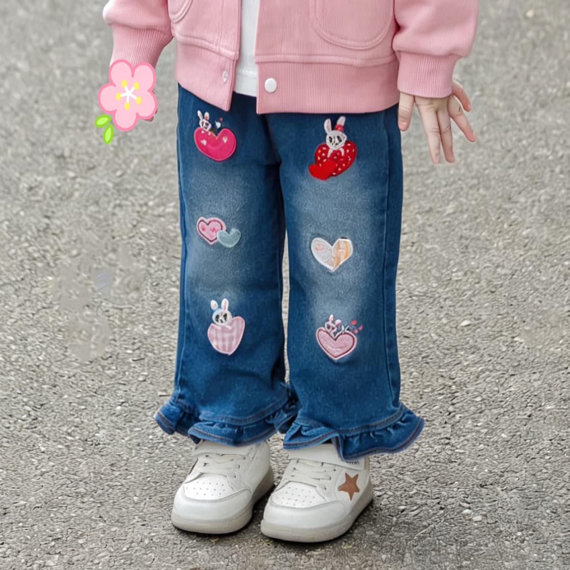 Girls Jeans 26th Autumn New Style Girls Embroidered Jeans Spot Girls Spring Pants Wholesale