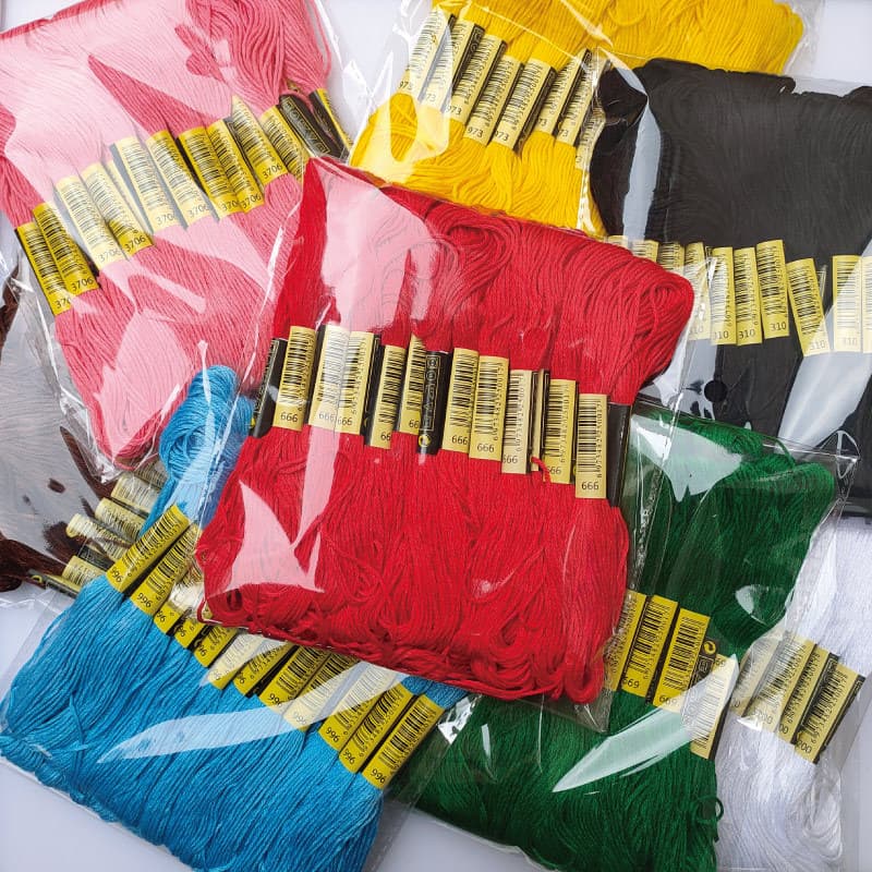 24-strand cross-stitch thread, 8 meters of 6-strand hand embroidery thread, specially made for DIY embroidery of shoes, clothes, and insoles.