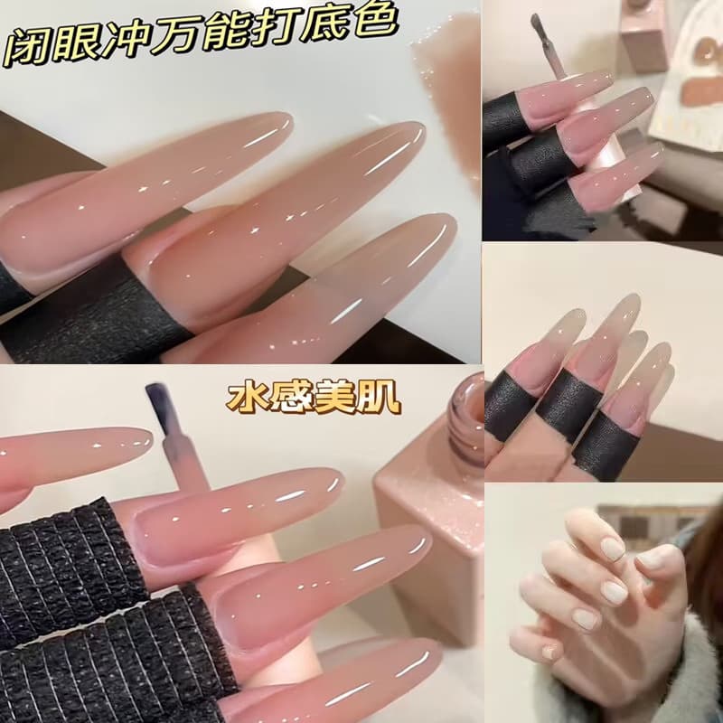Hot Sale Nude Nail Salon Gel Polish Brightening Milk Tea Color Internet Celebrity Nail Base Skin Tone Ice Transparent Jade Gel Polish