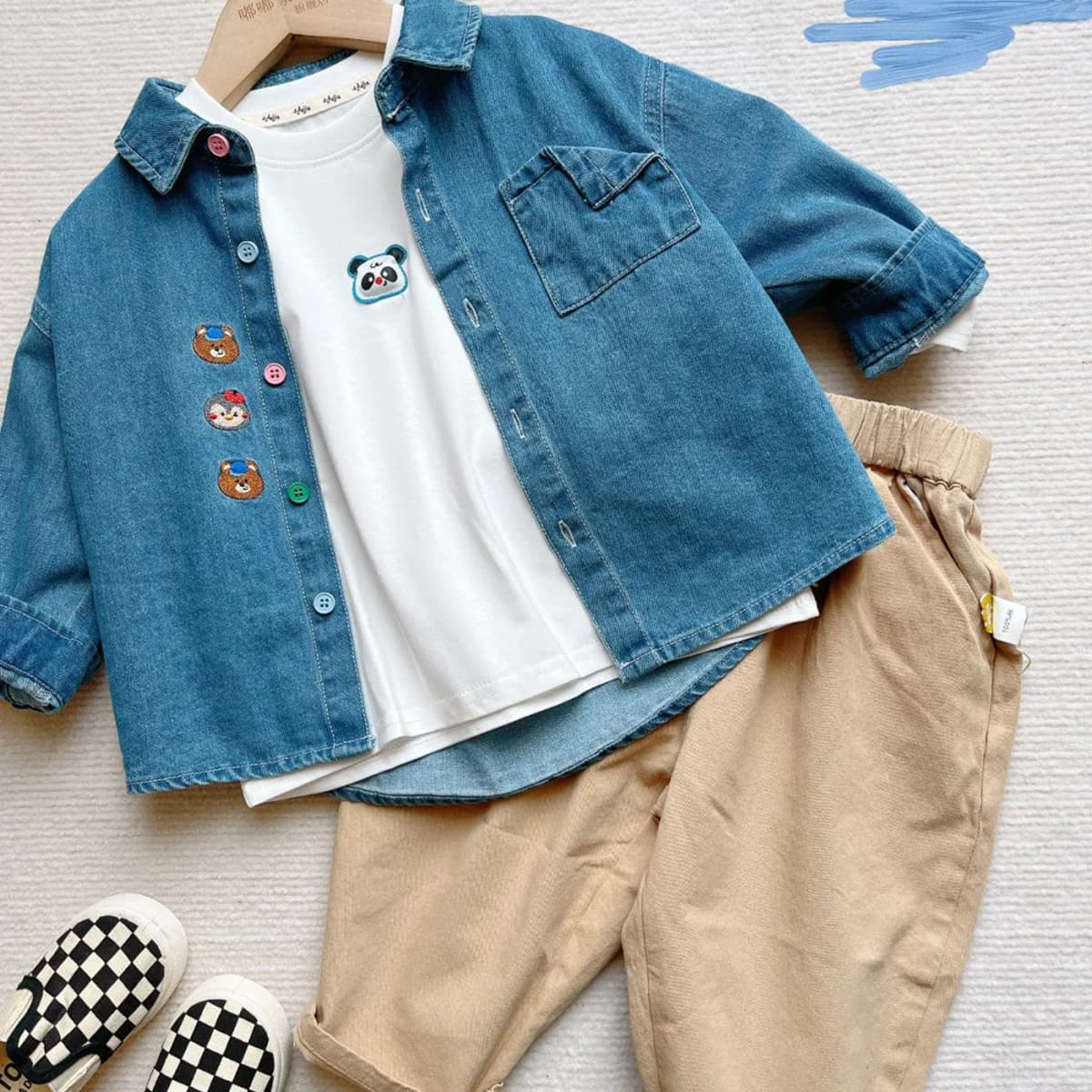 Casual Wear Dudu Home Kids Denim Jacket Spring Boys Shirt Spring Girls Casual Pants Children's Clothing