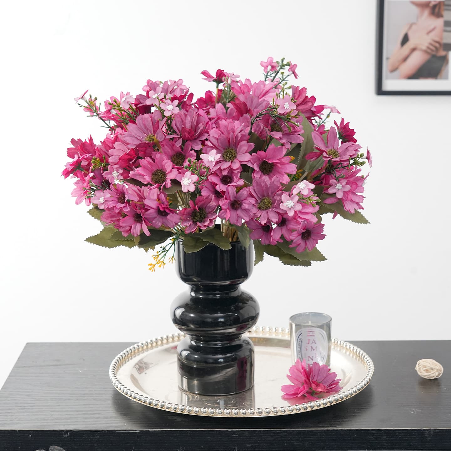 9-Branch Large Sunflower Artificial Bouquet, Rustic Fresh Dutch Aster Faux Flowers, Nordic Ins Style Wholesale