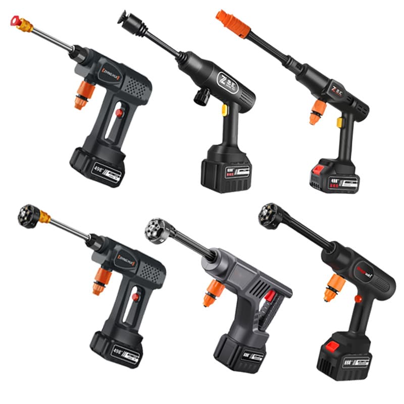 Portable Wireless Car Washer High Pressure Water Gun Home Use Rechargeable Lithium Car Wash Pump Powerful Cleaning Tool