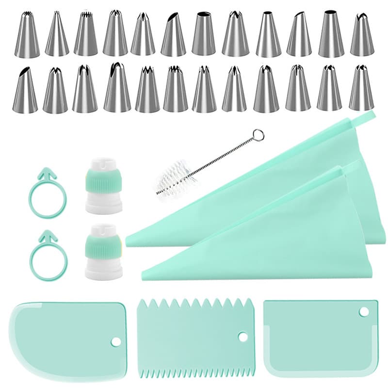 Piping and Baking Tool Set - 34-Piece Piping Nozzles, Piping Bags, and Couplers for Cake Decoration