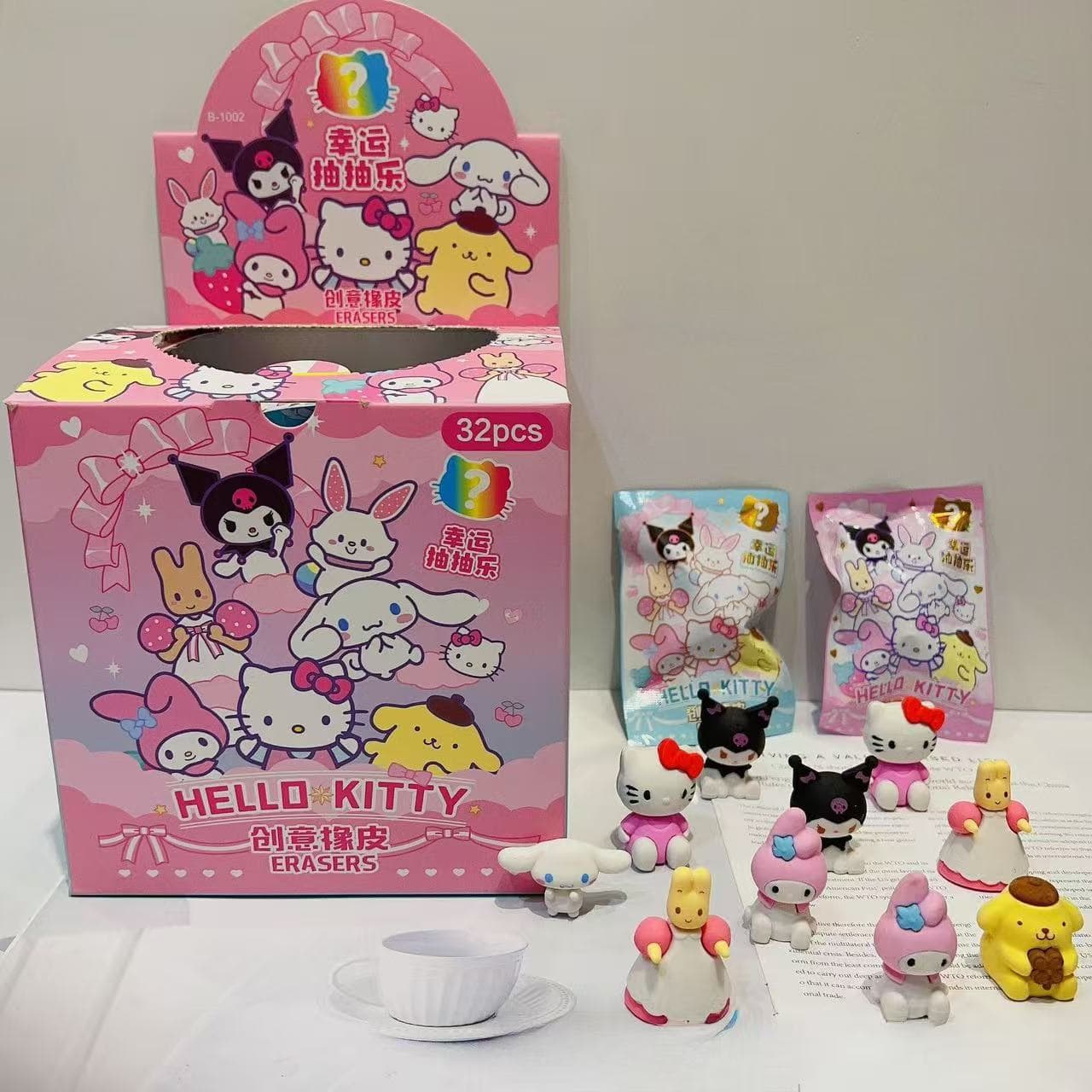 Cartoon Sanrio eraser blind bag student stationery removable eraser blind box wipe clean