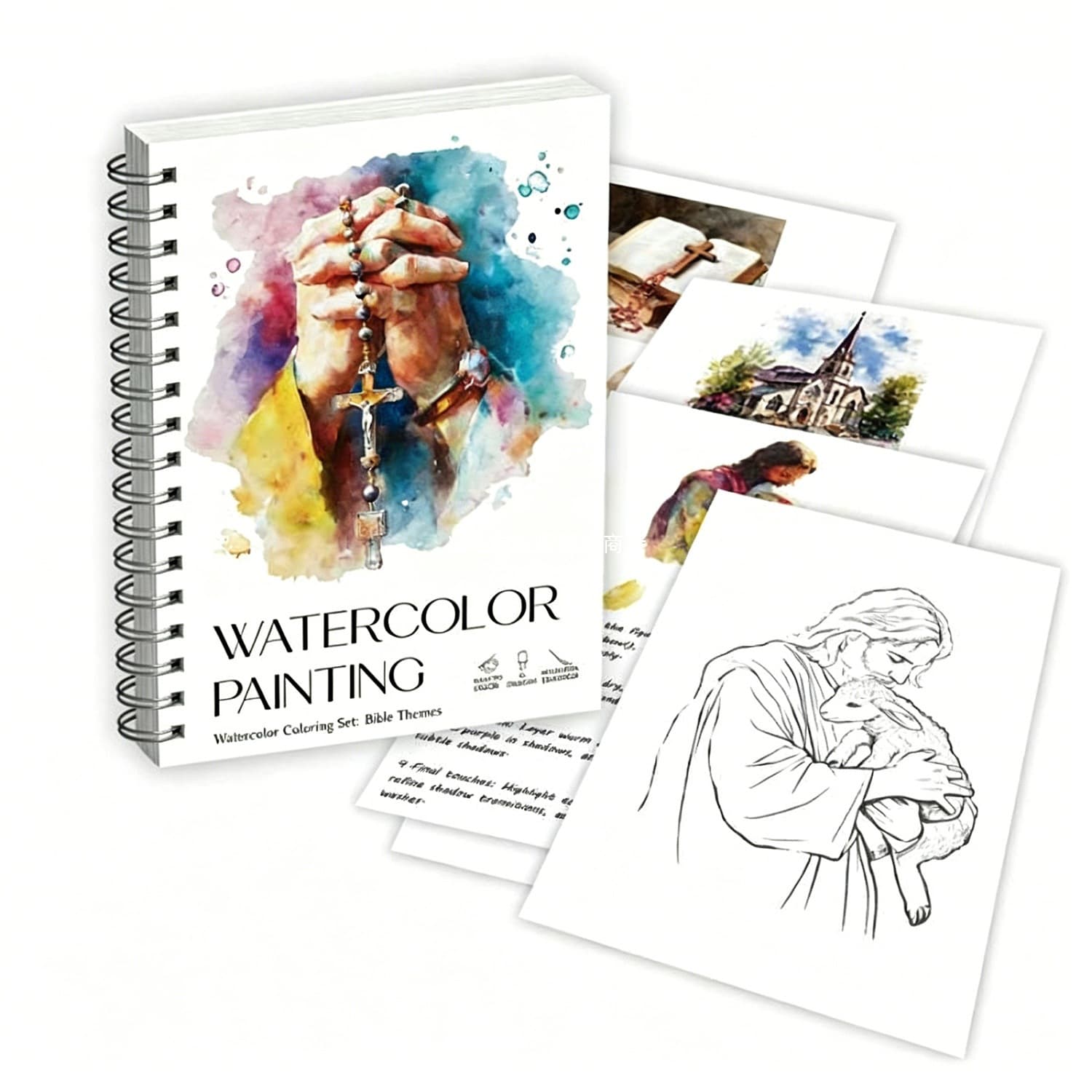 New Christian Bible Verses Watercolor Coloring Book