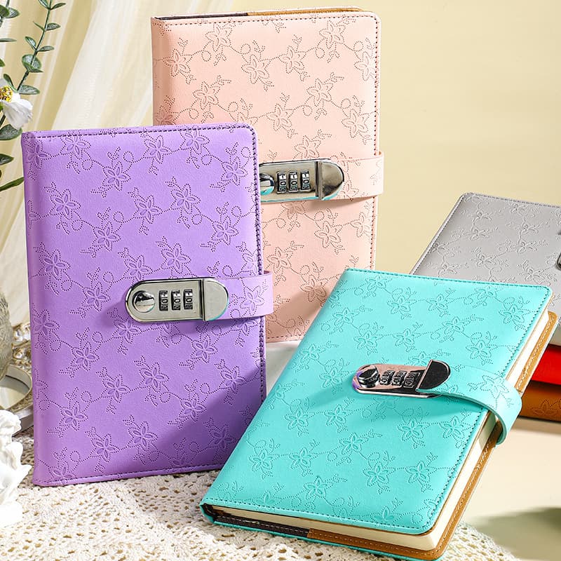 Cross-border Macaron A5 Notebook, Business Office Stationery, Password Lock Notepad, Creative Journal Diary