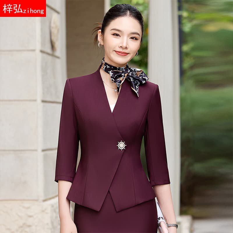 Hotel Front Desk Receptionist Workwear Women Summer High-End Suit Beautician Jewelry Store Restaurant Server Uniform