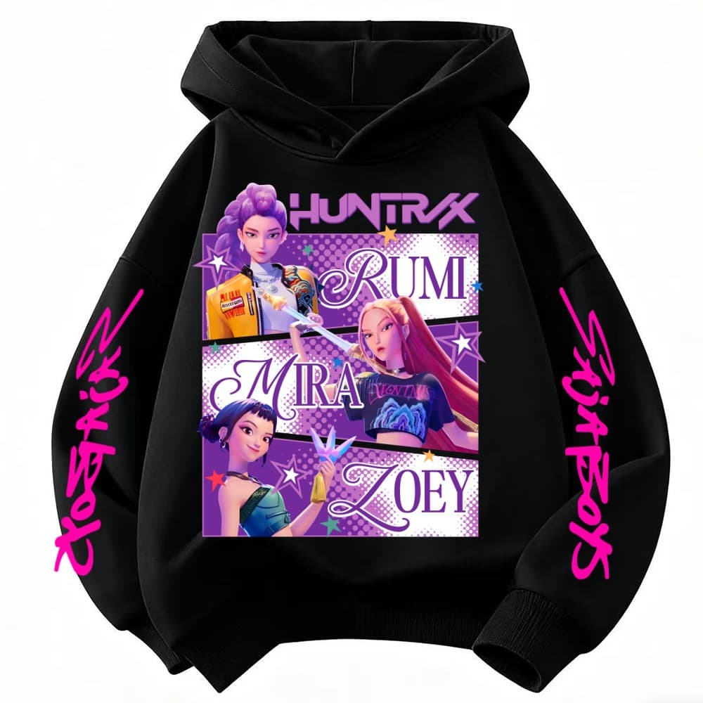 KPop Devil Hunter Huntrix Hoodie Kids Princess Girls Clothing Fashion Boys Clothing Hoodie