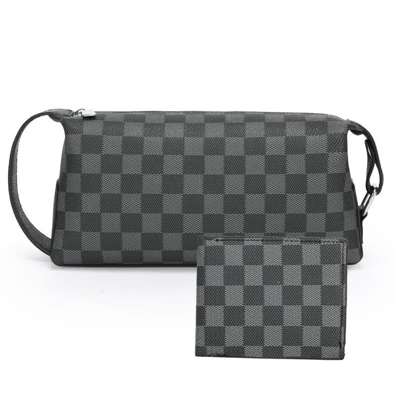 2025 New Trendy Men's Clutch Bag Cross-Border Fashion Simple Handbag Casual Plaid Men's Handbag