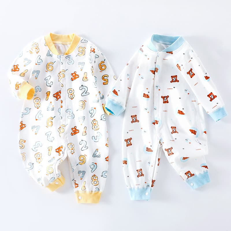 Baby Onesie for Spring and Autumn, Sterile Cotton Newborn Crawling Suit, Long-Sleeved Pajamas, Baby Romper, Bodysuit, Source Wholesale