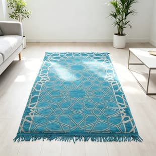 Chenille Machine-Woven Pattern Prayer Mat, Slow-Rebound Memory Foam Cushion, Same-Color Tassel Floor Mat