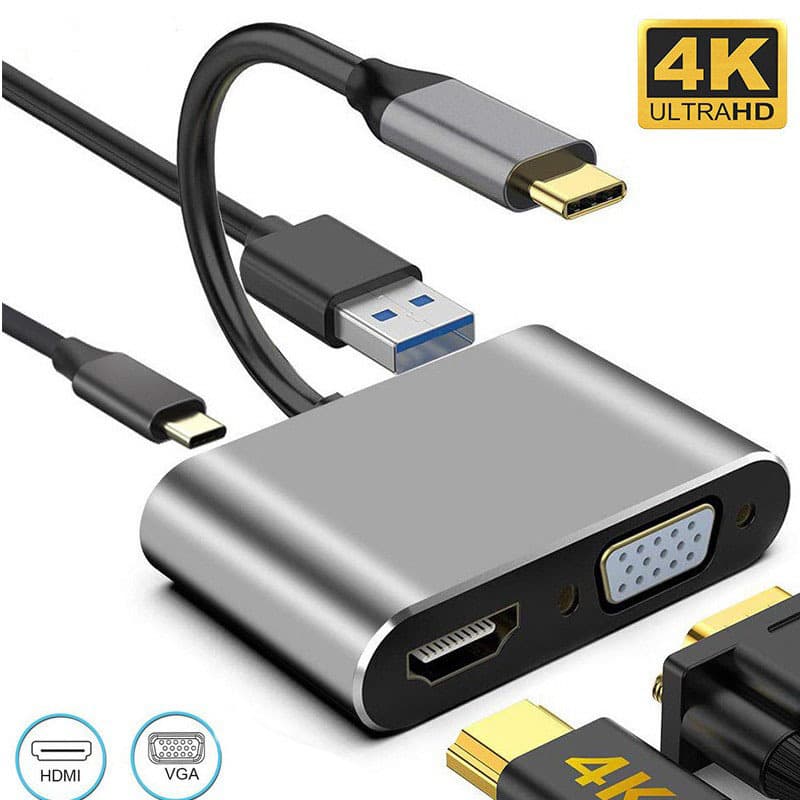Type-C 7-in-1 Docking Station 3.0 HUB Splitter Hub Laptop Interface Converter Adapter