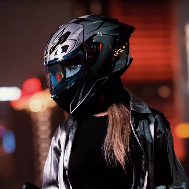 Motorcycle Full-Face Helmet Men's All-Season Anti-Fog Women's Cycling Carbon Fiber Helmet Bluetooth Headset 3C Certified