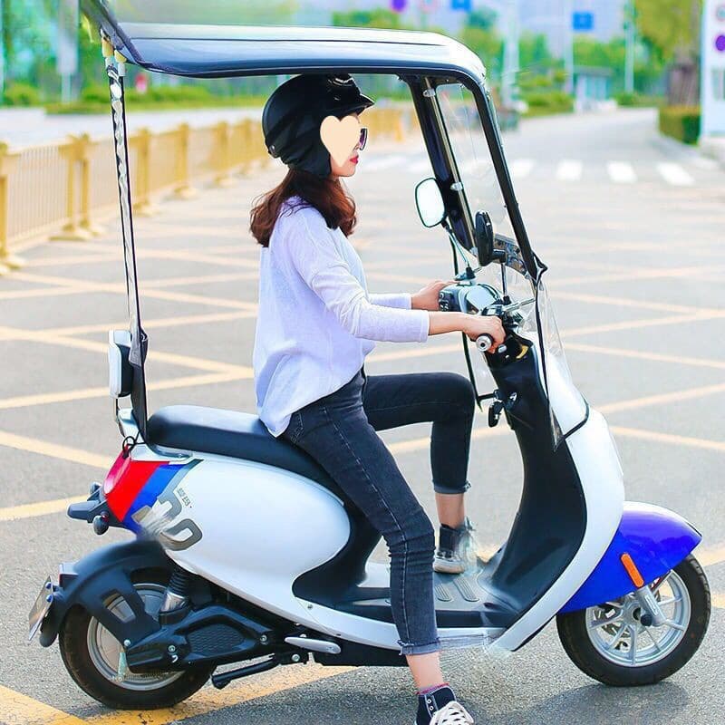 Electric Bike Rain Cover Motorcycle Sunshade Umbrella Scooter Sun and Rain Protection Windshield Extended Canopy
