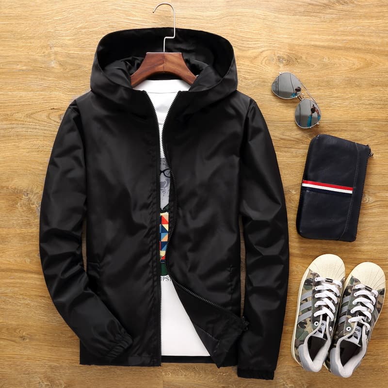 Men's Plus Size Jacket for Spring and Autumn, Loose Outdoor Windbreaker, Plus Size Top, Men's Jacket with Printed Text