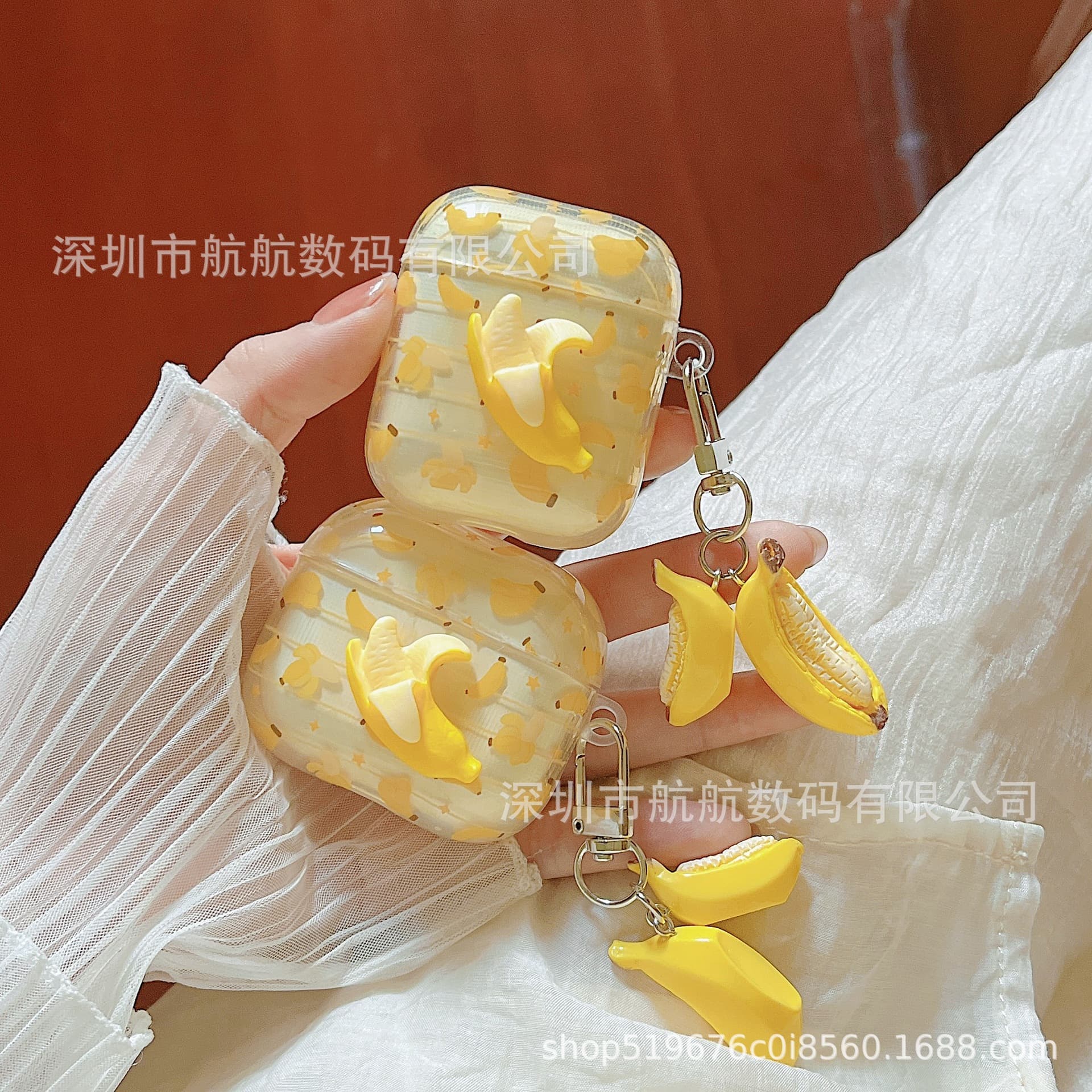 Striped 3D Banana Compatible with AirPods Pro 3 Case AirPods 4 Apple Earphone Case 3rd Gen 2nd Gen Pro 2