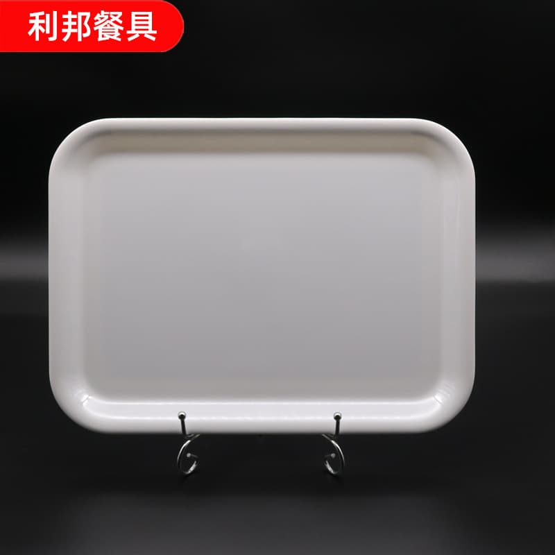 White 15-inch melamine tableware tray plastic plate can be directly used for KFC Wallace plate fruit plate