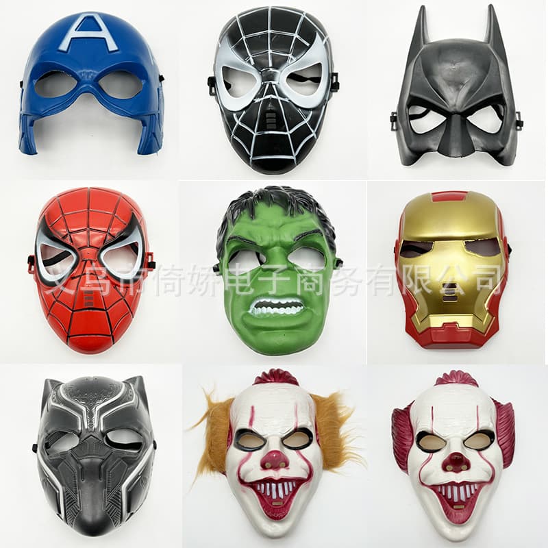 Cross-border anime Avengers Spider-Man Hulk Captain America Iron Man mask character dressing props