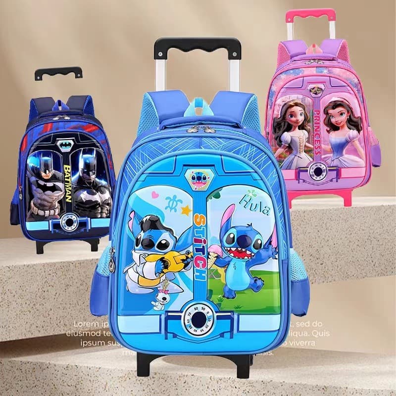 New cross-border wholesale first-grade children's trolley backpack, ultra-lightweight and burden-reducing, cartoon Sanrio backpack for primary school students.