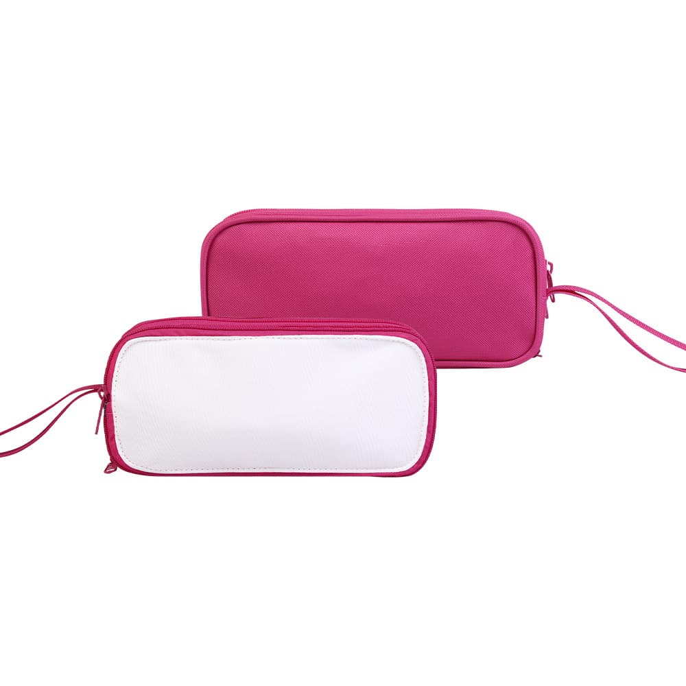 Cross-border Hot Sale Blank Consumables Pack + Double-Layer Handheld Pencil Case Student Blank Style Handheld Double Zipper Pencil Case