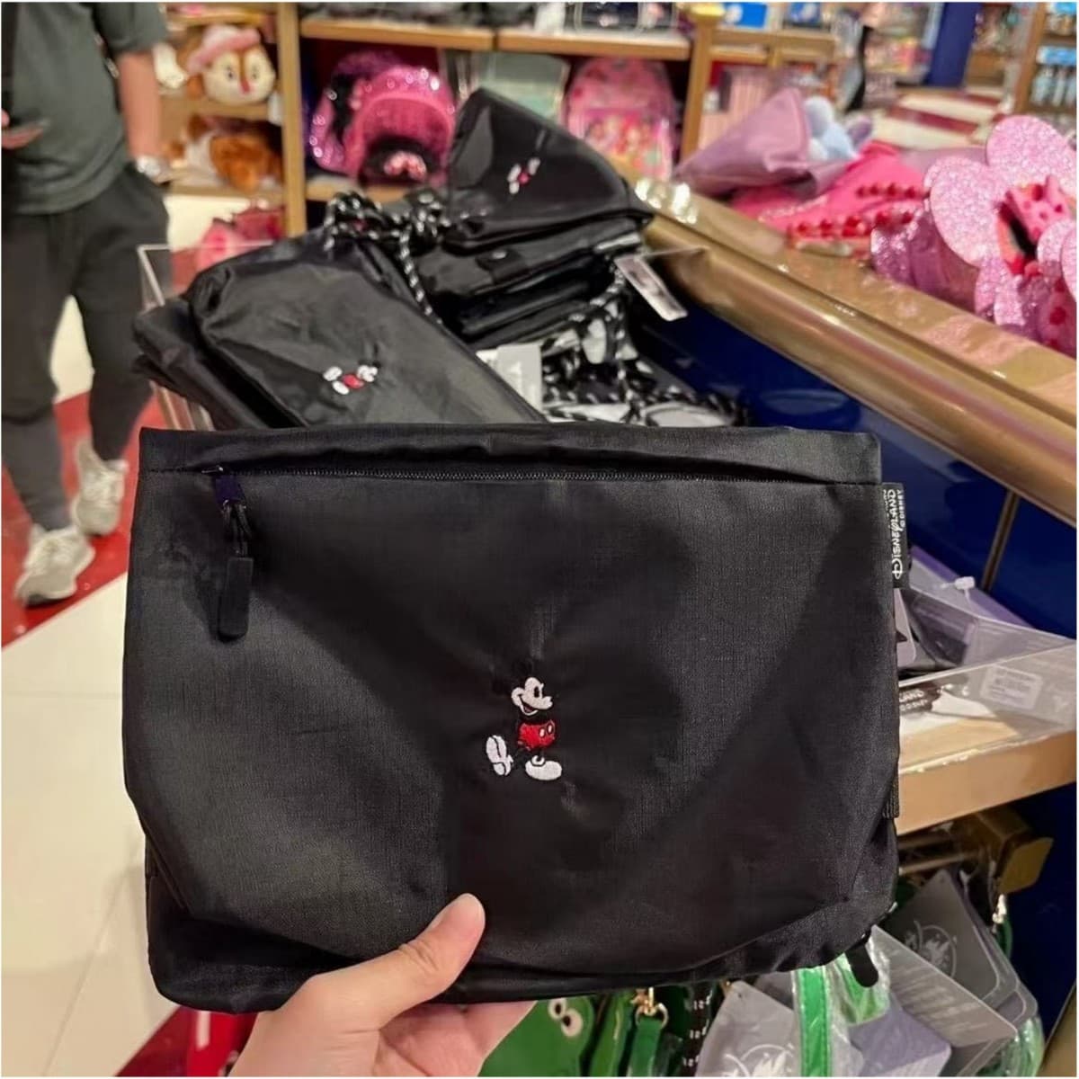 Hongdimi Mickey Black Shoulder Bag Unisex Casual Versatile Crossbody Bag Travel Series Summer Small Sling Bag