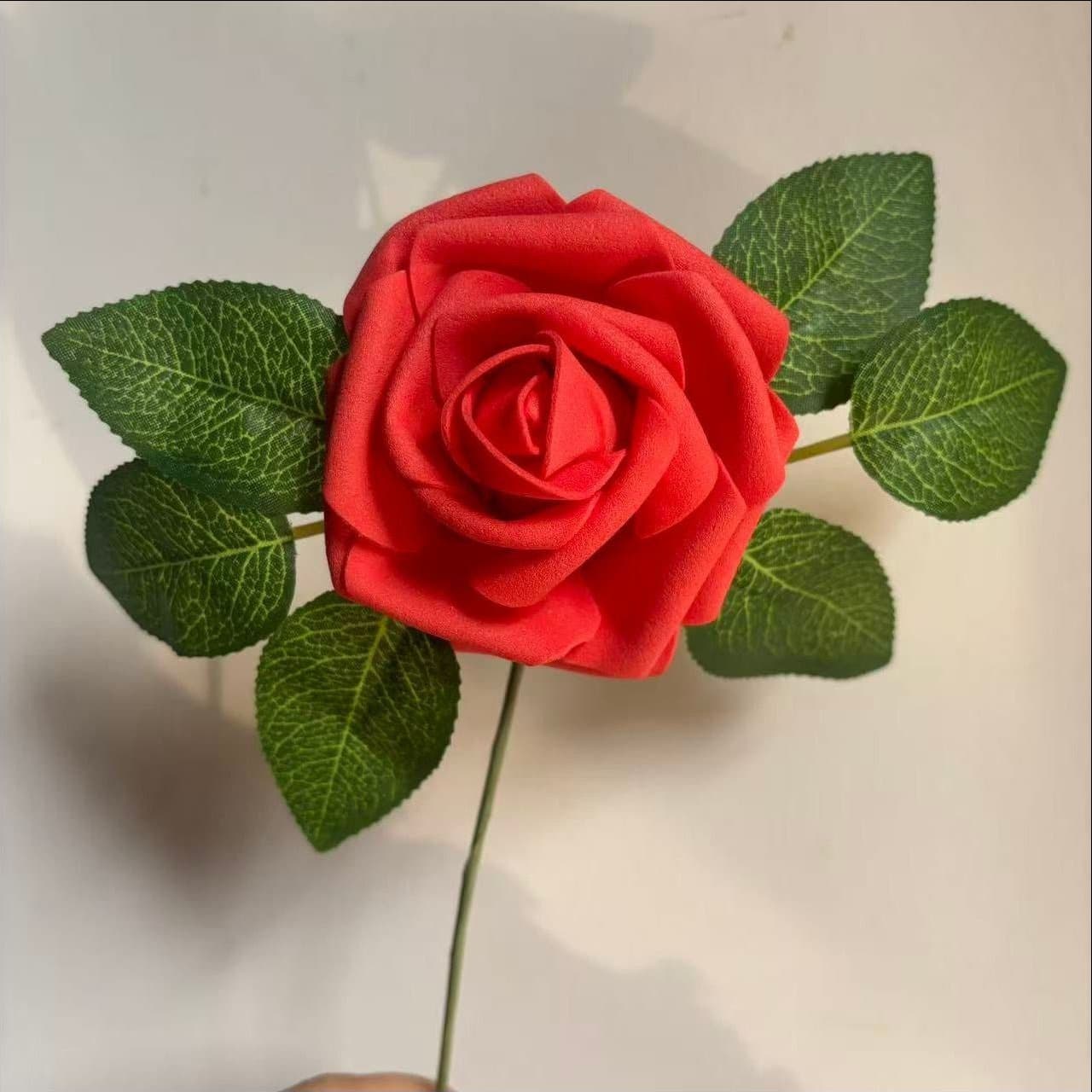 8cm Foam Flower Stem Holder Hand Bouquet Wedding Home Decoration Large Artificial Rose PE Flower 25 Pieces