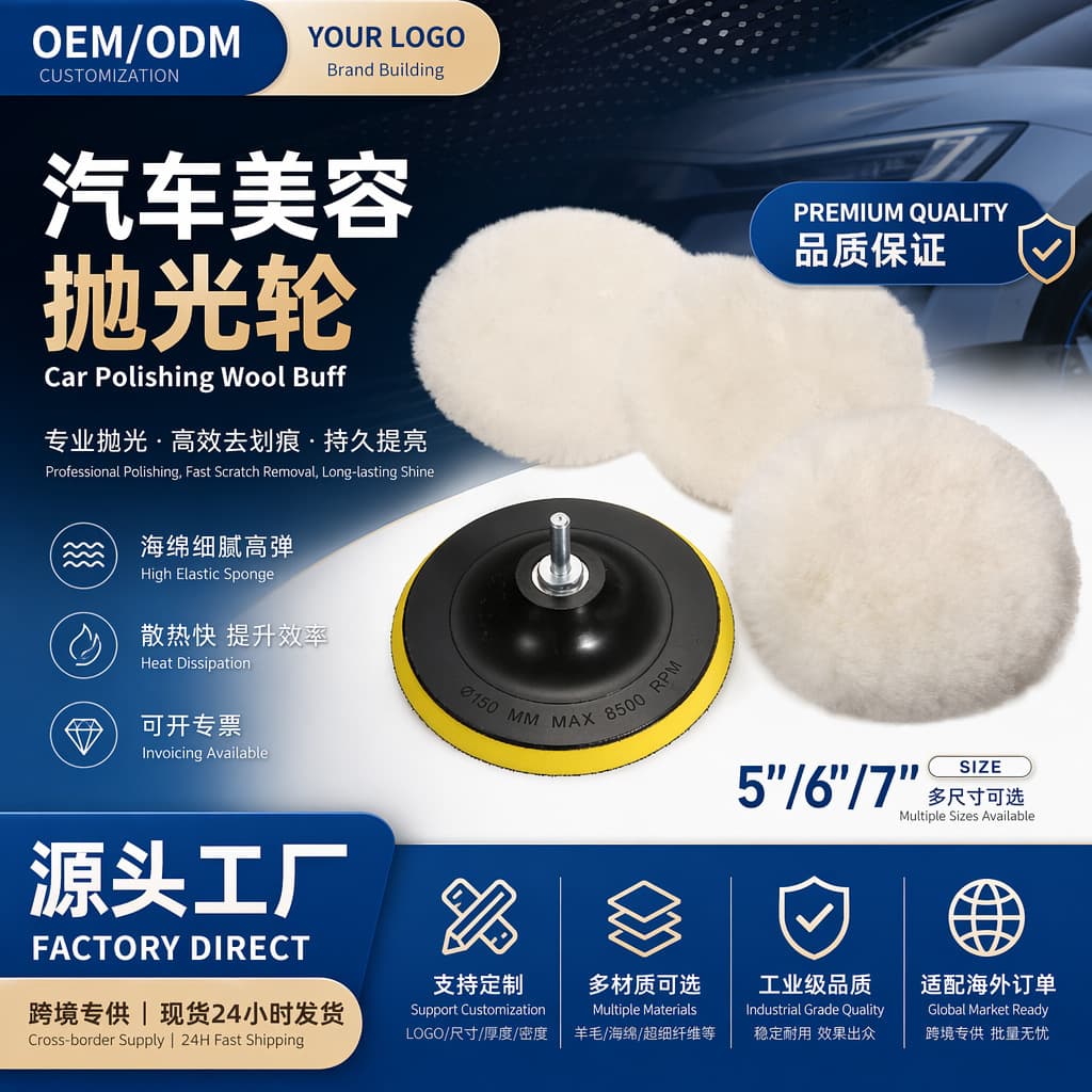 Ultrafine Fiber Car Beauty Polishing Wheel Waxing Polishing Pad Quick Stick Polishing Disc Auto Paint Surface Care Sengtu