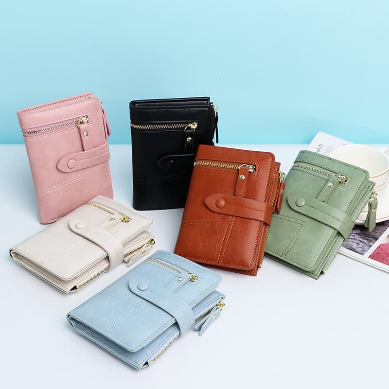 Factory Direct Sales 2025 New Women's Wallet Short Zipper Pure Color Simple Coin Purse 70% off Wallet Small Card Holder