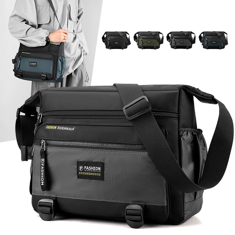 Large capacity multi-layer nylon men's bag Oxford cloth shoulder bag men's crossbody bag men's bag multi-layer casual travel bag