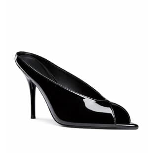 2026 European and American Fashion Sandals Pointed Toe Black Patent Leather Stiletto Mules Women Sandals Heels