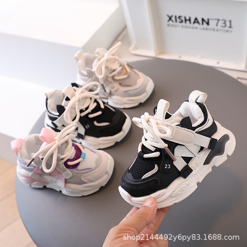 Children's Sports Shoes 2025 Fall New Style Boys Breathable Mesh Running Shoes Casual Shoes Girls Soft Sole Walking Shoes