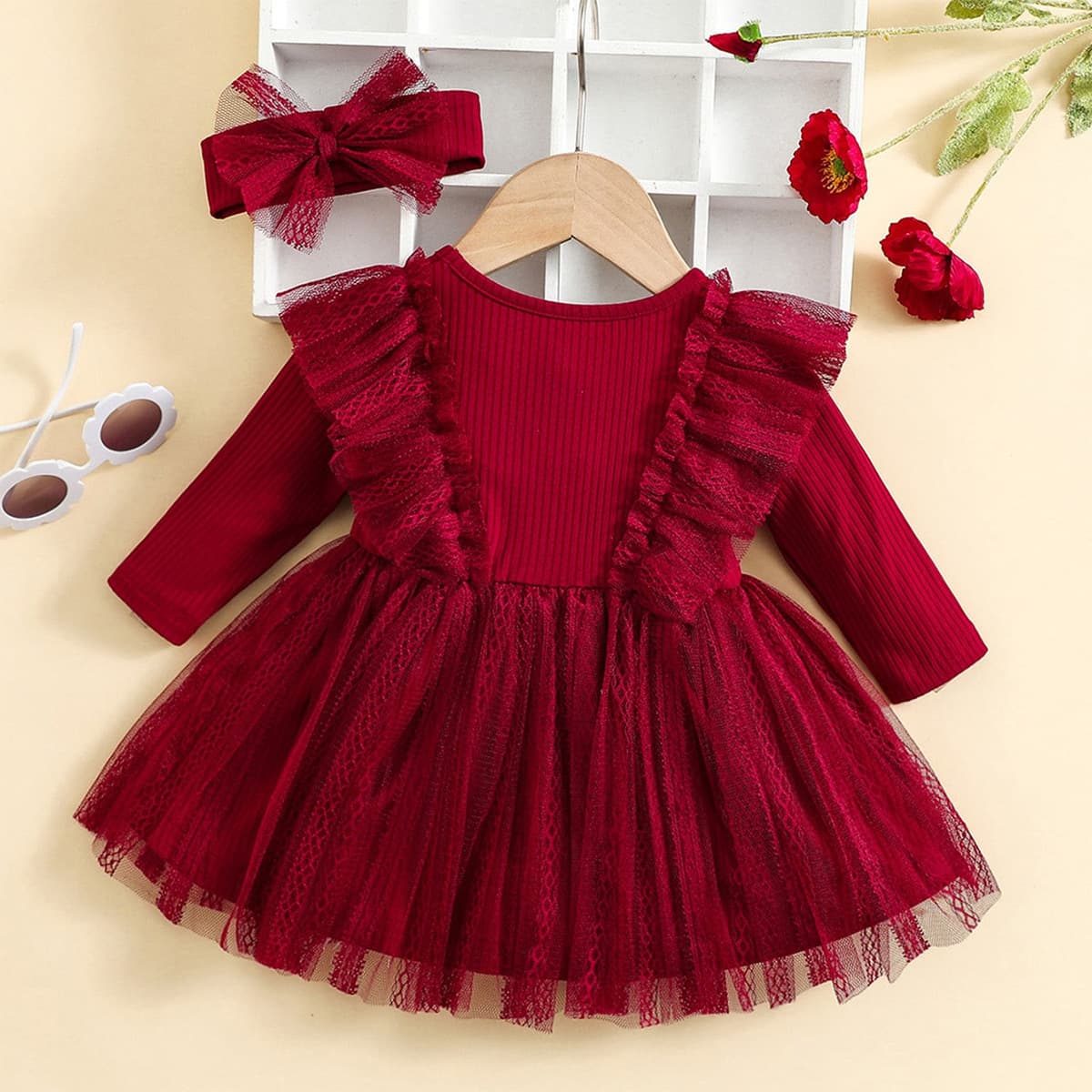 Baby Girl Spring/Autumn Dress, Kids Clothing, Bestseller Infant Tulle Skirt, Baby Long-Sleeve Princess Dress, Cross-Border Baby Wear