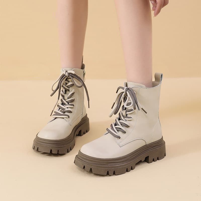 Women's Snow Boots 2026 New Autumn and Winter Style, Fleece-Lined and Thickened Martin Boots, Thick-Soled Short Boots, Non-Slip Northeast Cotton Shoes
